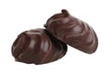 Two marshmallows in chocolate Royalty Free Stock Photo