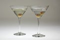 Two martini glasses with olives Royalty Free Stock Photo