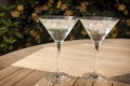 Two martini glasses in the sunshine Royalty Free Stock Photo