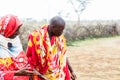 Two Massai men walking together Royalty Free Stock Photo