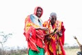 Two Massai men walking together Royalty Free Stock Photo