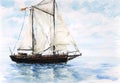 Two-masted sailboat wishbone ketch Royalty Free Stock Photo