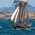 Two masted Schooner Tall Ship Full Sail Royalty Free Stock Photo