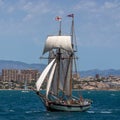 Two masted Schooner Tall Ship Full Sail Royalty Free Stock Photo