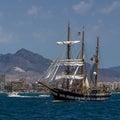 Two masted Schooner Tall Ship Full Sail Royalty Free Stock Photo