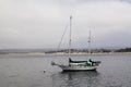 Two-Masted Wooden Sailboat Moored To Buoy Monterey California Royalty Free Stock Photo