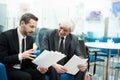 Two Mature Businessmen at Work Royalty Free Stock Photo