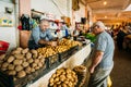 Two Mature Georgian Men, Buyer And Dealer Selling Potato Of New