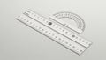 Marked in black against a white background. The protractor is Royalty Free Stock Photo