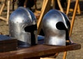 Two Medieval Helmets Royalty Free Stock Photo