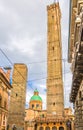 Two medieval towers of Bologna Le Due Torri Royalty Free Stock Photo