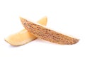 Two melon slices on a white background Royalty Free Stock Photo