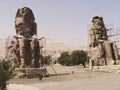 Two Memnon Colossi Royalty Free Stock Photo
