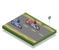 Bikers Isometric Composition