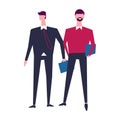 Two men in office casual clothes vector characters