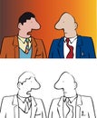 Two cartoon men talking