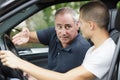 two men discussing work in car Royalty Free Stock Photo