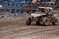 dakar racing cars running on a mud track Royalty Free Stock Photo