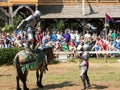 Two men on a knight tournament at Renaissance Festival Royalty Free Stock Photo