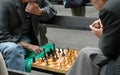 Two men play chess Royalty Free Stock Photo