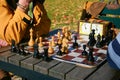 Two men play chess Royalty Free Stock Photo