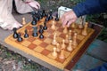 Two men play chess. Royalty Free Stock Photo