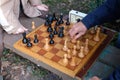 Two men play chess. Royalty Free Stock Photo