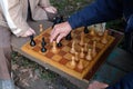 Two men play chess. Royalty Free Stock Photo