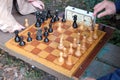 Two men play chess. Royalty Free Stock Photo