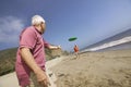 Two men playing with flying disc Royalty Free Stock Photo