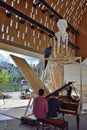 Two men playing an impro on the city-hall piano