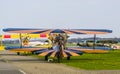 Preperations for the flight of a stunt airplane at airport seppe breda, Bosschenhoofd, The Netherlands, March 30, 2019 Royalty Free Stock Photo