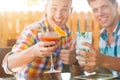 Two men resting at caffe Royalty Free Stock Photo