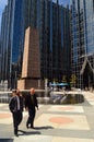 Walkiing in PPG Place in Pittsburgh