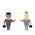 Two men talk, discussion, exchange of ideas, teamwork. Business Royalty Free Stock Photo