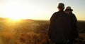 Two Men Watching Sunset Royalty Free Stock Photo