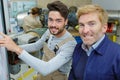 two men working at factory Royalty Free Stock Photo