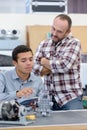 two men working at factory Royalty Free Stock Photo