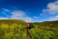 Two mens trekking at Prau Mountain, Dieng, Indonesia