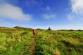 Two mens trekking at Prau Mountain, Dieng, Indonesia