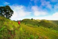 Two mens trekking at Prau Mountain, Dieng, Indonesia