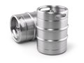 Two metal beer kegs. 3D render