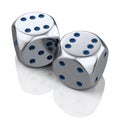 Two metal dices