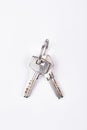 Two metal keys on ring. Royalty Free Stock Photo