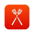 Two metal spatulas icon digital red