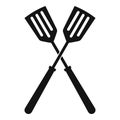 Two metal spatulas icon, simple style