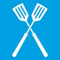 Two metal spatulas icon white