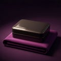 Two metallic objects on purple background Royalty Free Stock Photo