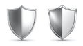 Two Silver Shields on White Background Royalty Free Stock Photo