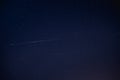 Two Meteoric Tracks In The Blue Night Starry Sky Background. Natural Royalty Free Stock Photo